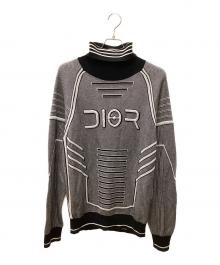Dior（ディオール）の古着「19AW 空山基 コラボ テクニカル タートルネック ニット セーター」｜グレー