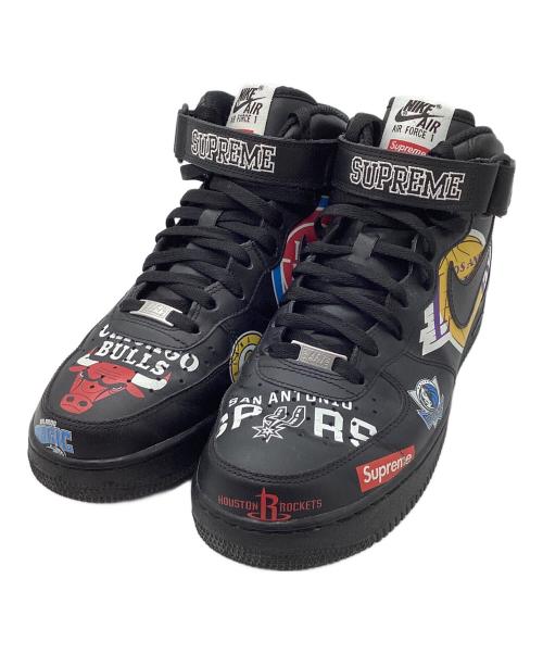 NIKE（ナイキ）NIKE (ナイキ) SUPREME (シュプリーム) NBA Nike Air Force 1 Mid '07 ブラック×マルチカラー サイズ:27cmの古着・服飾アイテム