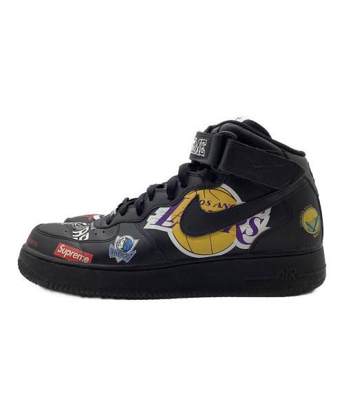 NIKE（ナイキ）NIKE (ナイキ) SUPREME (シュプリーム) NBA Nike Air Force 1 Mid '07 ブラック×マルチカラー サイズ:27cmの古着・服飾アイテム
