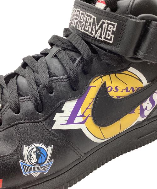 NIKE（ナイキ）NIKE (ナイキ) SUPREME (シュプリーム) NBA Nike Air Force 1 Mid '07 ブラック×マルチカラー サイズ:27cmの古着・服飾アイテム