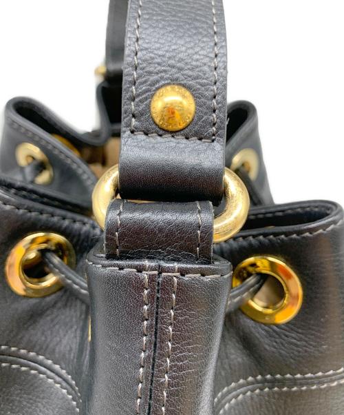 BLUE LABEL CRESTBRIDGE（ブルーレーベルクレストブリッジ）BLUE LABEL CRESTBRIDGE (ブルーレーベルクレストブリッジ) 巾着ショルダーバッグ ブラックの古着・服飾アイテム