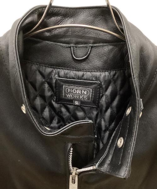 HORN WORKS（ホーンワークス）HORN WORKS (ホーンワークス) HORN WORKS レザージャケット ブラック サイズ:5Lの古着・服飾アイテム