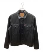 LEVI'Sリーバイス）の古着「LIMITED LEATHER TRUCKER JACKET」｜ブラック