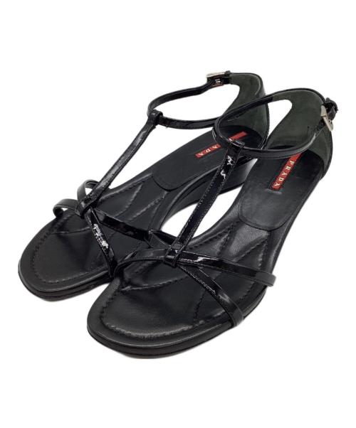 PRADA SPORTS（プラダスポーツ）PRADA SPORTS (プラダスポーツ) アンクルストラップサンダル ブラック サイズ:36の古着・服飾アイテム