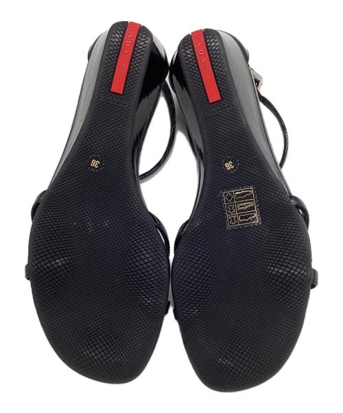 PRADA SPORTS（プラダスポーツ）PRADA SPORTS (プラダスポーツ) アンクルストラップサンダル ブラック サイズ:36の古着・服飾アイテム