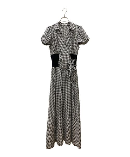 Snidel（スナイデル）Snidel (スナイデル) 半袖ワンピース ホワイト×ブラック サイズ:Sの古着・服飾アイテム