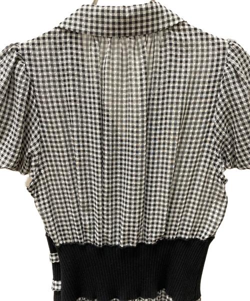 Snidel（スナイデル）Snidel (スナイデル) 半袖ワンピース ホワイト×ブラック サイズ:Sの古着・服飾アイテム