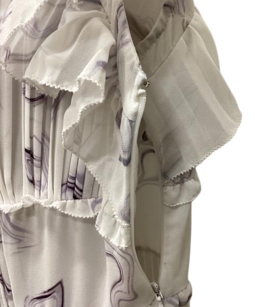 Snidel（スナイデル）Snidel (スナイデル) プリントプリーツワンピース ホワイト×パープル サイズ:2の古着・服飾アイテム