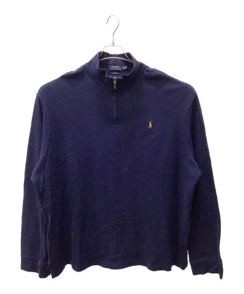 POLO RALPH LAUREN（ポロ・ラルフローレン）POLO RALPH LAUREN (ポロ・ラルフローレン) ハーフジップスウェット ネイビー サイズ:XXLの古着・服飾アイテム