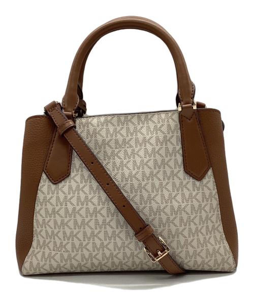 MICHAEL KORS（マイケル・コース）MICHAEL KORS (マイケル・コース) 2WAYバッグ ホワイト×ブラウンの古着・服飾アイテム
