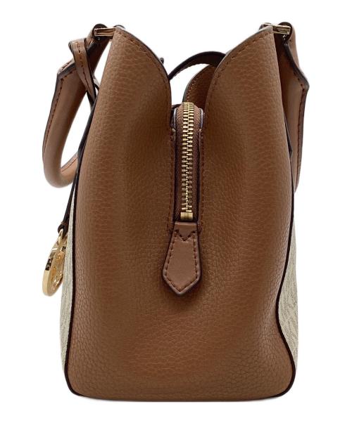 MICHAEL KORS（マイケル・コース）MICHAEL KORS (マイケル・コース) 2WAYバッグ ホワイト×ブラウンの古着・服飾アイテム