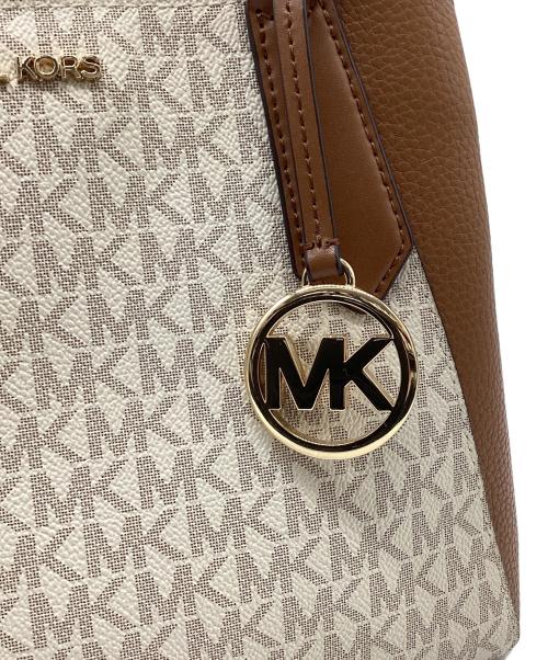 MICHAEL KORS（マイケル・コース）MICHAEL KORS (マイケル・コース) 2WAYバッグ ホワイト×ブラウンの古着・服飾アイテム