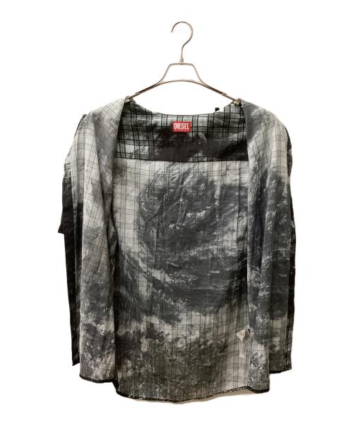 DIESEL（ディーゼル）DIESEL (ディーゼル) 半袖シャツ ブラック×グレー サイズ:52の古着・服飾アイテム