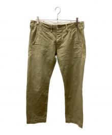 ONI DENIM（オニデニム）の古着「ブリティッシュドリル セルビッジ トラウザー」｜カーキ