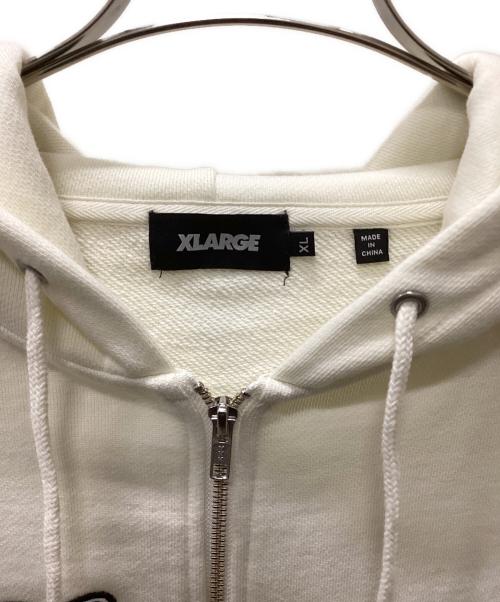 X-LARGE（エクストララージ）X-LARGE (エクストララージ) LINE ZIP UP HOODED SWEATSHIRT ホワイト サイズ:XLの古着・服飾アイテム