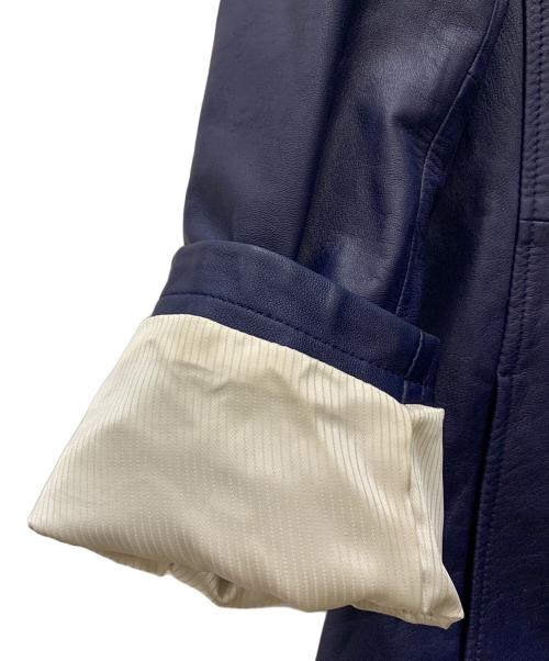 LANVIN（ランバン）LANVIN (ランバン) レザーテーラードジャケット ブルー サイズ:48の古着・服飾アイテム