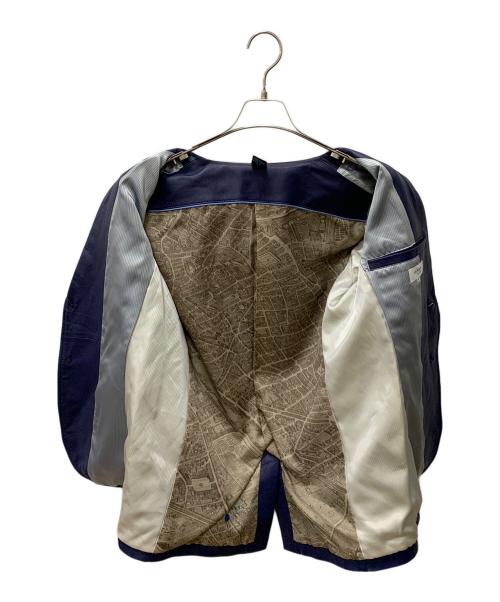LANVIN（ランバン）LANVIN (ランバン) レザーテーラードジャケット ブルー サイズ:48の古着・服飾アイテム