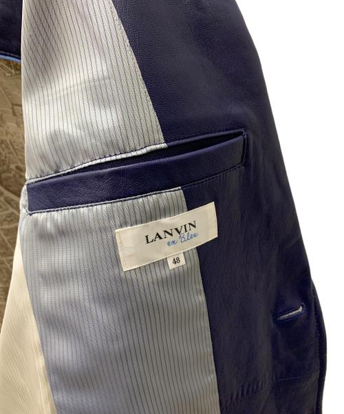 LANVIN（ランバン）LANVIN (ランバン) レザーテーラードジャケット ブルー サイズ:48の古着・服飾アイテム