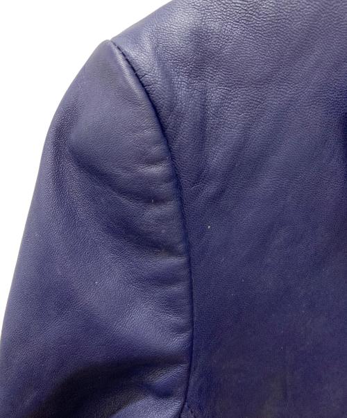 LANVIN（ランバン）LANVIN (ランバン) レザーテーラードジャケット ブルー サイズ:48の古着・服飾アイテム