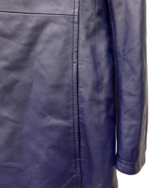 LANVIN（ランバン）LANVIN (ランバン) レザーテーラードジャケット ブルー サイズ:48の古着・服飾アイテム
