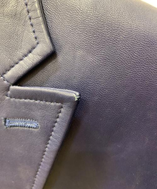 LANVIN（ランバン）LANVIN (ランバン) レザーテーラードジャケット ブルー サイズ:48の古着・服飾アイテム