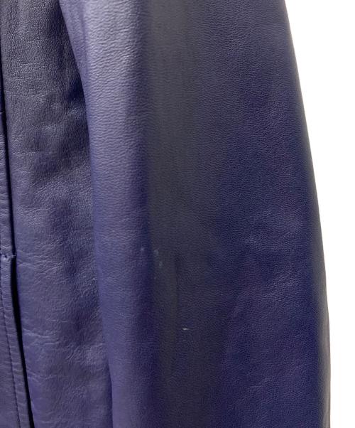 LANVIN（ランバン）LANVIN (ランバン) レザーテーラードジャケット ブルー サイズ:48の古着・服飾アイテム