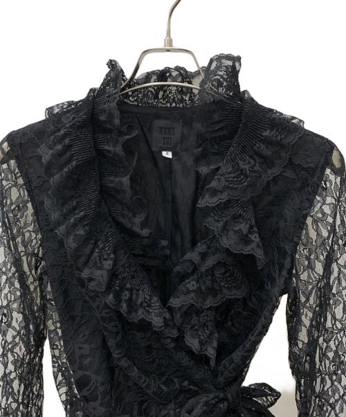 ANNA SUI（アナスイ）ANNA SUI (アナスイ) 薄手カーディガン ブラック サイズ:XLの古着・服飾アイテム