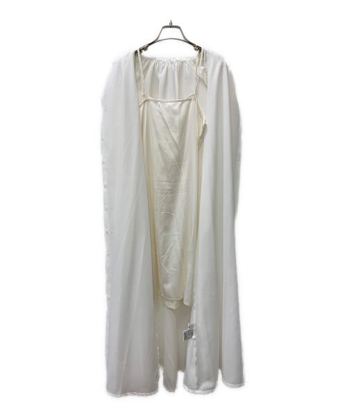 acka（エーシーケーエー）ACKA (エーシーケーエー) ジャガードスリーブ ワンピース ホワイト サイズ:2の古着・服飾アイテム