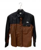 THE NORTH FACEザ ノース フェイス）の古着「L/S Nuptse Shirt」｜ブラック×ブラウン