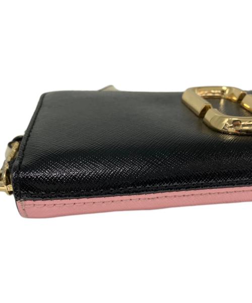 MARC JACOBS（マークジェイコブス）MARC JACOBS (マークジェイコブス) 長財布 ブラック×ピンクの古着・服飾アイテム