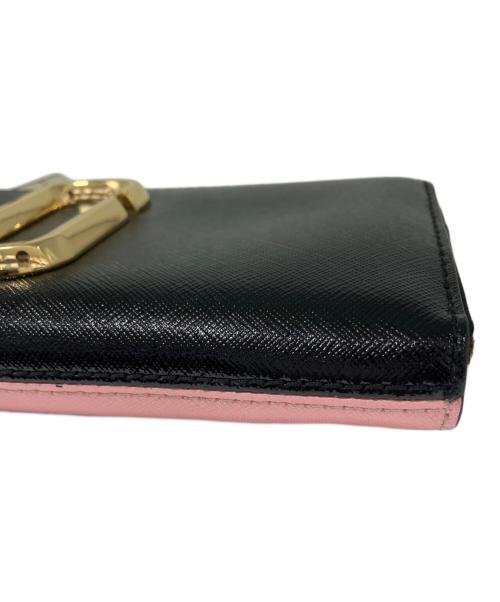 MARC JACOBS（マークジェイコブス）MARC JACOBS (マークジェイコブス) 長財布 ブラック×ピンクの古着・服飾アイテム