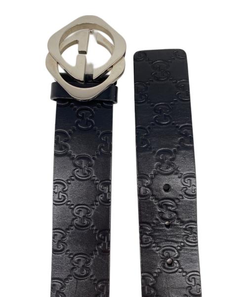 GUCCI（グッチ）GUCCI (グッチ) レザーベルト ブラックの古着・服飾アイテム