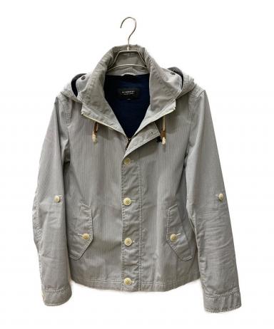 Burberry グレー レザージャケット バルーンスリーブ 中古・古着通販】BURBERRY BLACK LABEL (バーバリーブラックレーベル