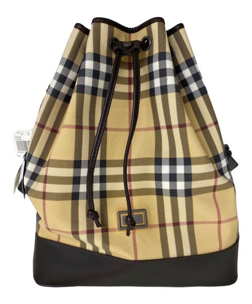 BURBERRY LONDON（バーバリーロンドン）BURBERRY LONDON (バーバリーロンドン) ノバチェック柄巾着ショルダーバッグ ベージュの古着・服飾アイテム