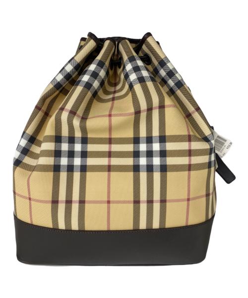 BURBERRY LONDON（バーバリーロンドン）BURBERRY LONDON (バーバリーロンドン) ノバチェック柄巾着ショルダーバッグ ベージュの古着・服飾アイテム