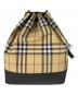 BURBERRY LONDON (バーバリーロンドン) ノバチェック柄巾着ショルダーバッグ ベージュ：20000円