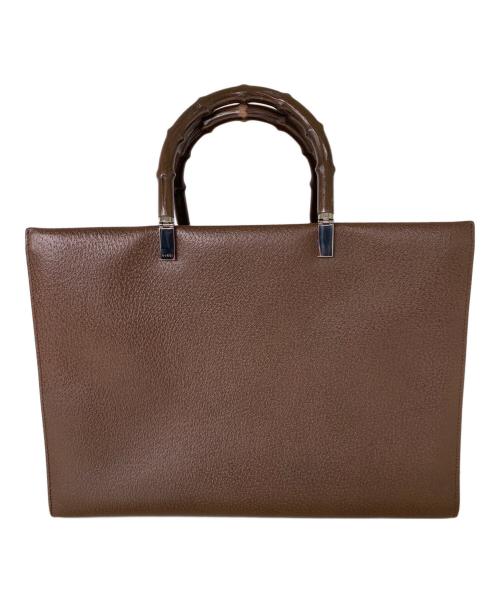GUCCI（グッチ）GUCCI (グッチ) バンブーハンドルトートバッグ ブラウンの古着・服飾アイテム