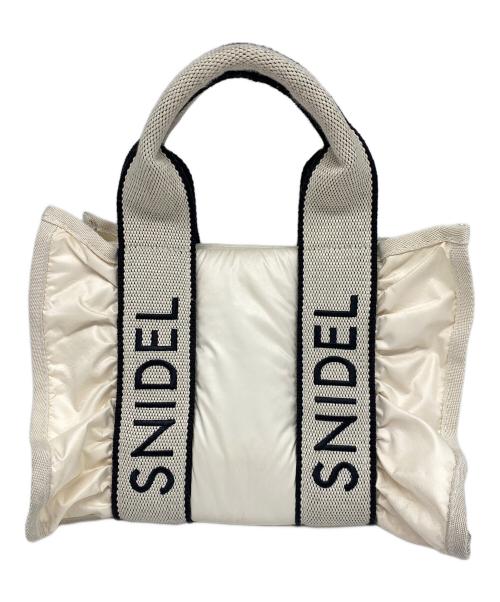 Snidel（スナイデル）Snidel (スナイデル) フラッフィーフリルロゴバッグ ホワイトの古着・服飾アイテム