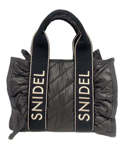 Snidel（スナイデル）Snidel (スナイデル) フリルキルティングロゴバッグ ブラックの古着・服飾アイテム