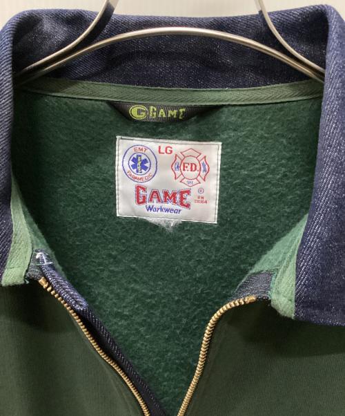 GAME WORKWEAR（ゲームワークウェア）GAME Workwear (ゲームワークウェア) ハーフジップスウェット グリーン サイズ:記載なしの古着・服飾アイテム
