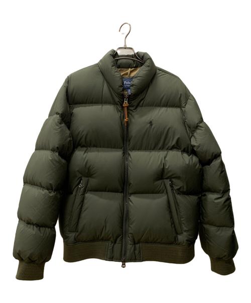 POLO RALPH LAUREN（ポロ・ラルフローレン）POLO RALPH LAUREN (ポロ・ラルフローレン) テクスチャード リップストップダウンジャケット グリーン サイズ:Lの古着・服飾アイテム