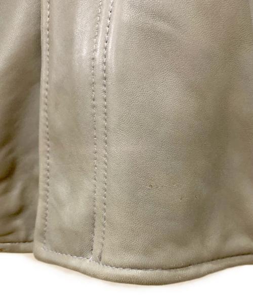 MORGAN HOMME（モルガンオム）MORGAN HOMME (モルガンオム) レザージャケット グレー×ブラック サイズ:Lの古着・服飾アイテム
