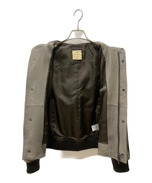 MORGAN HOMME（モルガンオム）MORGAN HOMME (モルガンオム) レザージャケット グレー×ブラック サイズ:Lの古着・服飾アイテム