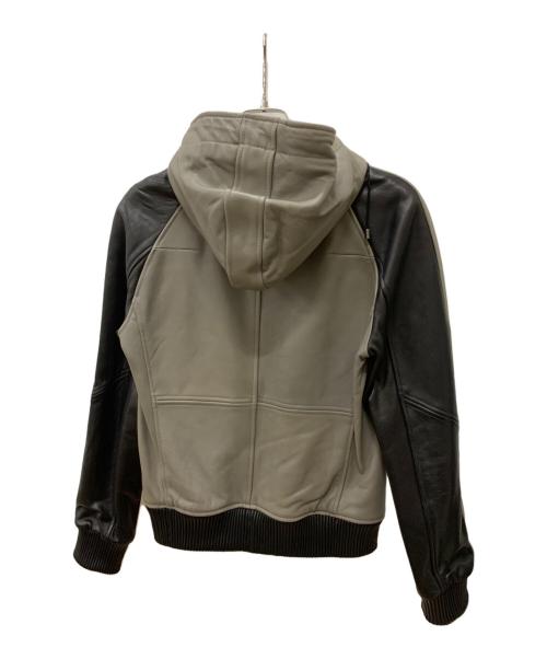 MORGAN HOMME（モルガンオム）MORGAN HOMME (モルガンオム) レザージャケット グレー×ブラック サイズ:Lの古着・服飾アイテム
