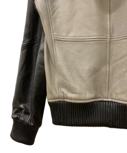 MORGAN HOMME（モルガンオム）MORGAN HOMME (モルガンオム) レザージャケット グレー×ブラック サイズ:Lの古着・服飾アイテム