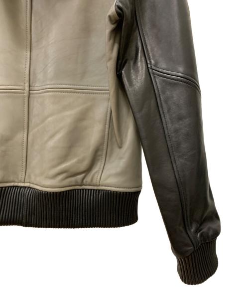 MORGAN HOMME（モルガンオム）MORGAN HOMME (モルガンオム) レザージャケット グレー×ブラック サイズ:Lの古着・服飾アイテム