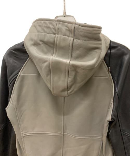 MORGAN HOMME（モルガンオム）MORGAN HOMME (モルガンオム) レザージャケット グレー×ブラック サイズ:Lの古着・服飾アイテム