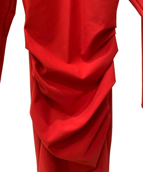 ELISABETTA FRANCHI（エリザベッタフランキ）ELISABETTA FRANCHI (エリザベッタフランキ) 長袖ワンピース レッド サイズ:40の古着・服飾アイテム