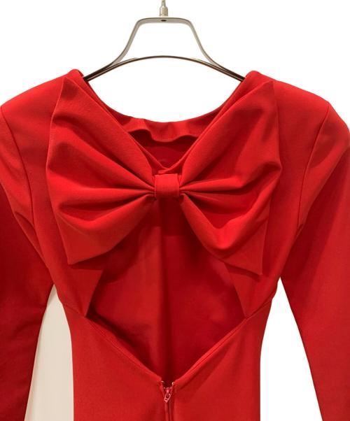 ELISABETTA FRANCHI（エリザベッタフランキ）ELISABETTA FRANCHI (エリザベッタフランキ) 長袖ワンピース レッド サイズ:40の古着・服飾アイテム