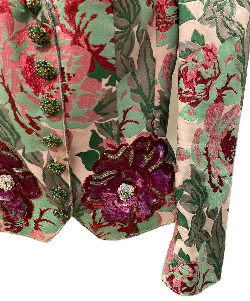 DOLCE & GABBANA（ドルチェ＆ガッバーナ）DOLCE & GABBANA (ドルチェ＆ガッバーナ) 花柄ジャケット レッド×グリーン サイズ:40の古着・服飾アイテム